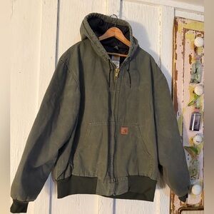 Vintage Carhartt J280 MOS Quilted Lined Full Zip Hooded Work Jacket:Size XL Reg